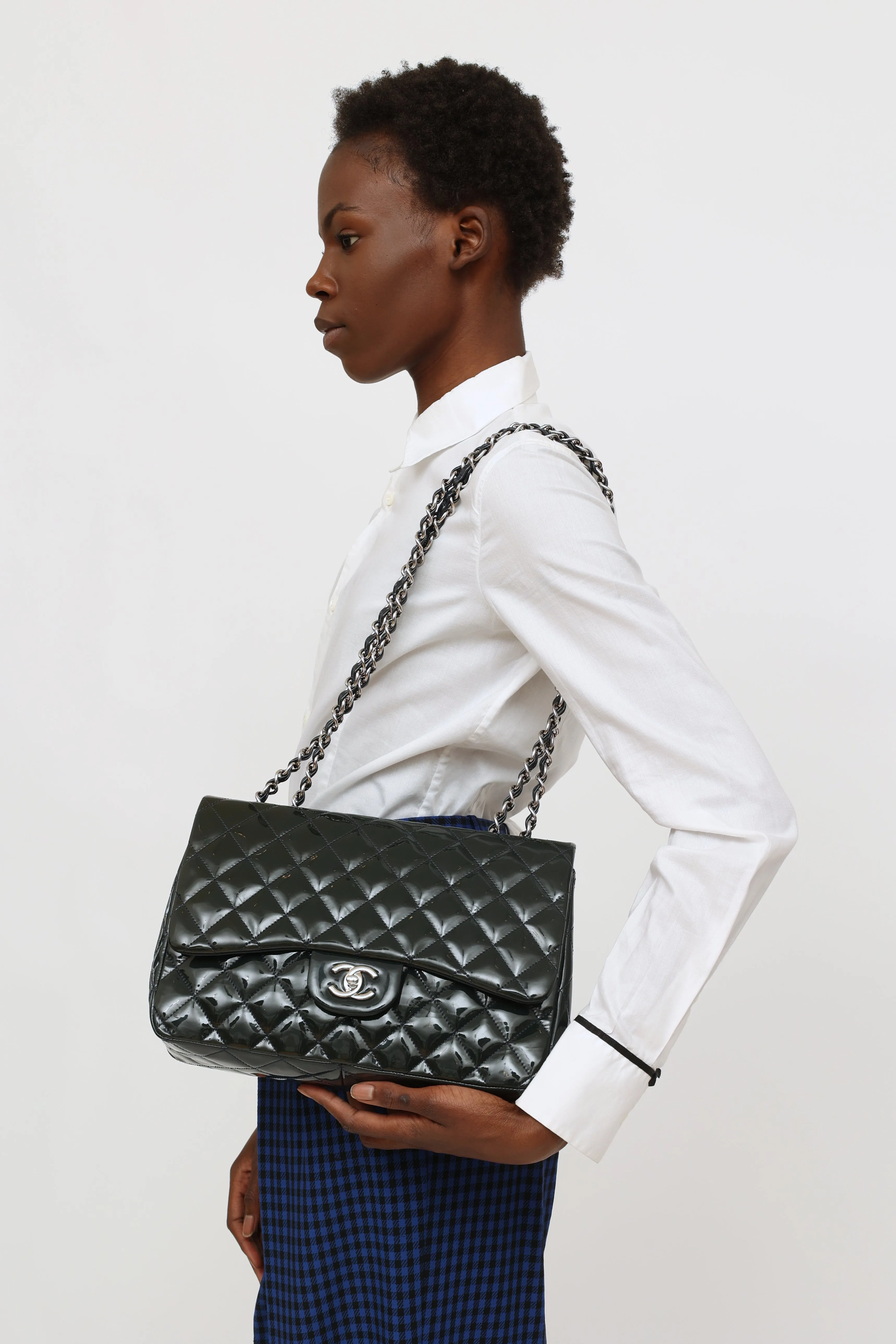 2009 - 2010 Deep Marine Patent Jumbo Single Flap Bag