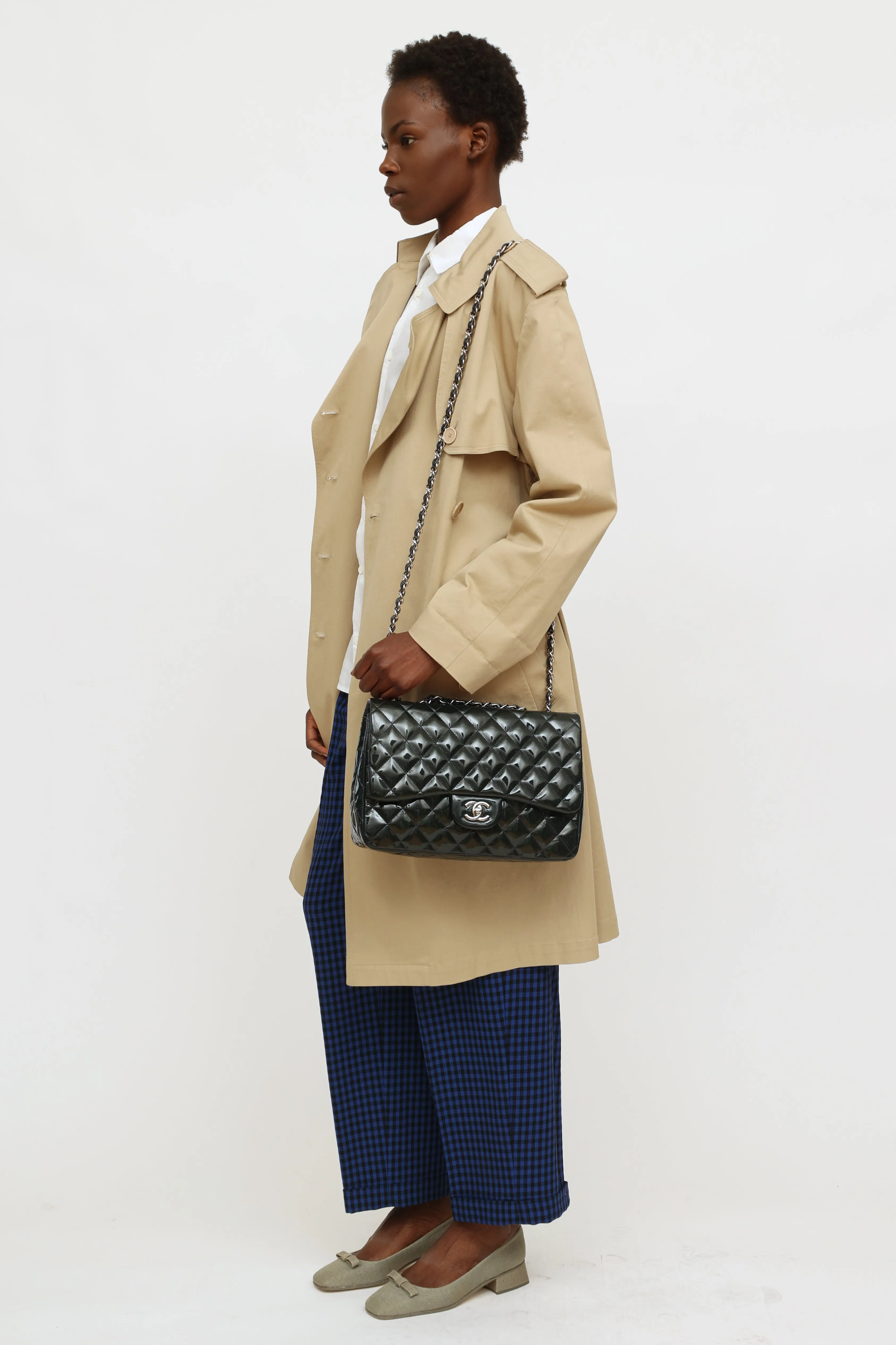 2009 - 2010 Deep Marine Patent Jumbo Single Flap Bag