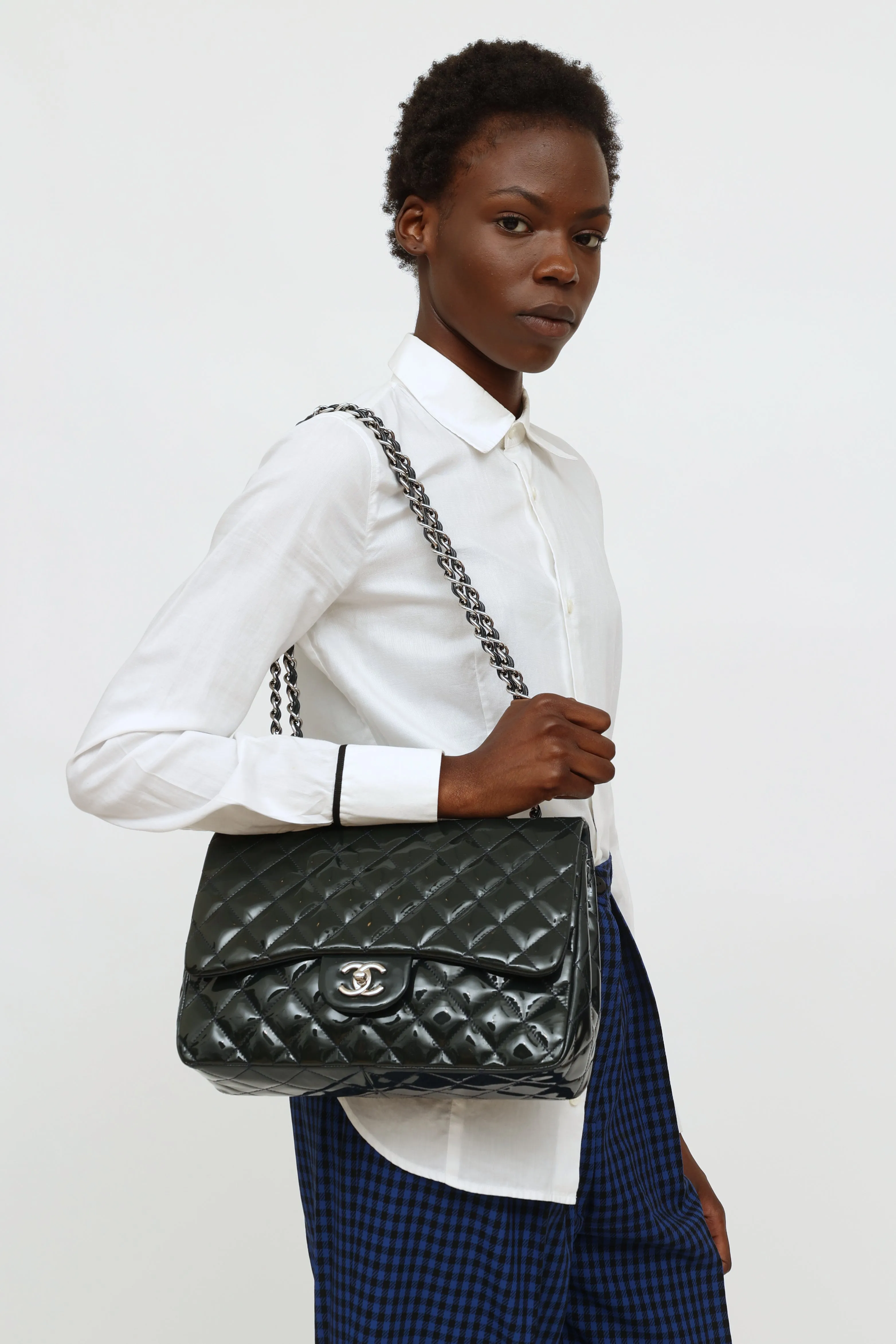 2009 - 2010 Deep Marine Patent Jumbo Single Flap Bag
