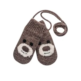 BEAR BABY MITTEN BROWN