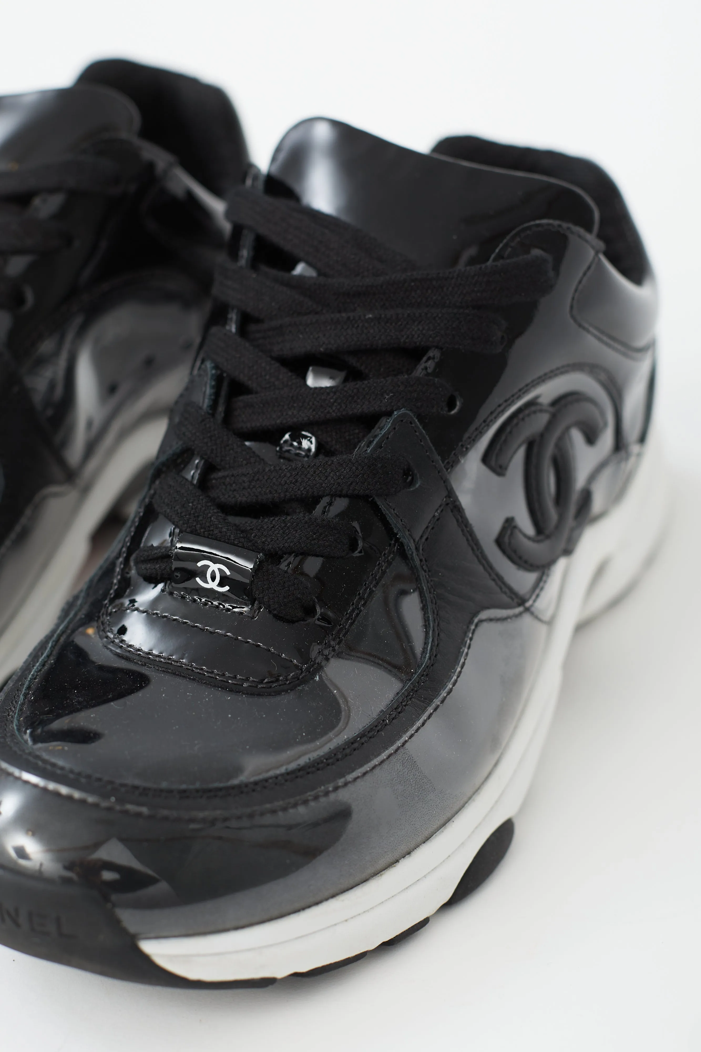 Black Patent & Clear PVC CC Sneaker