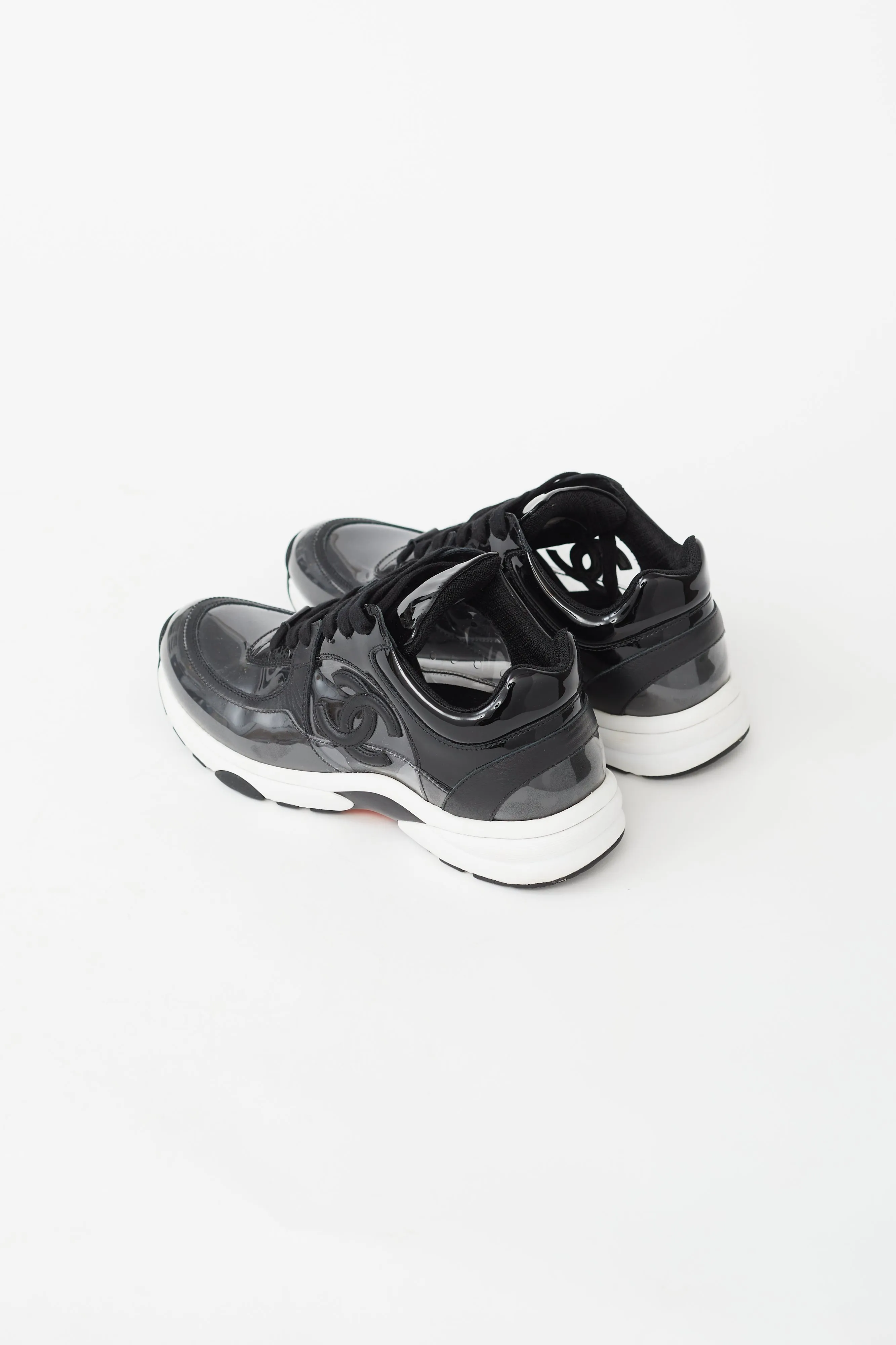 Black Patent & Clear PVC CC Sneaker