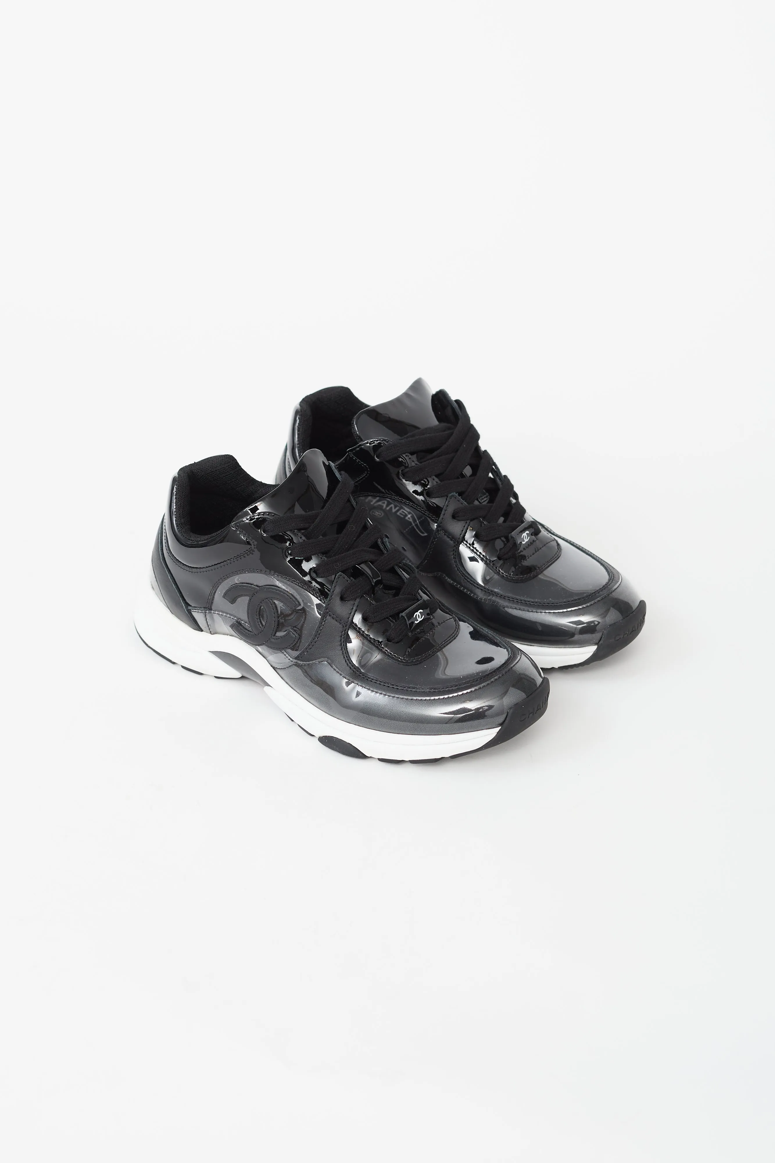Black Patent & Clear PVC CC Sneaker