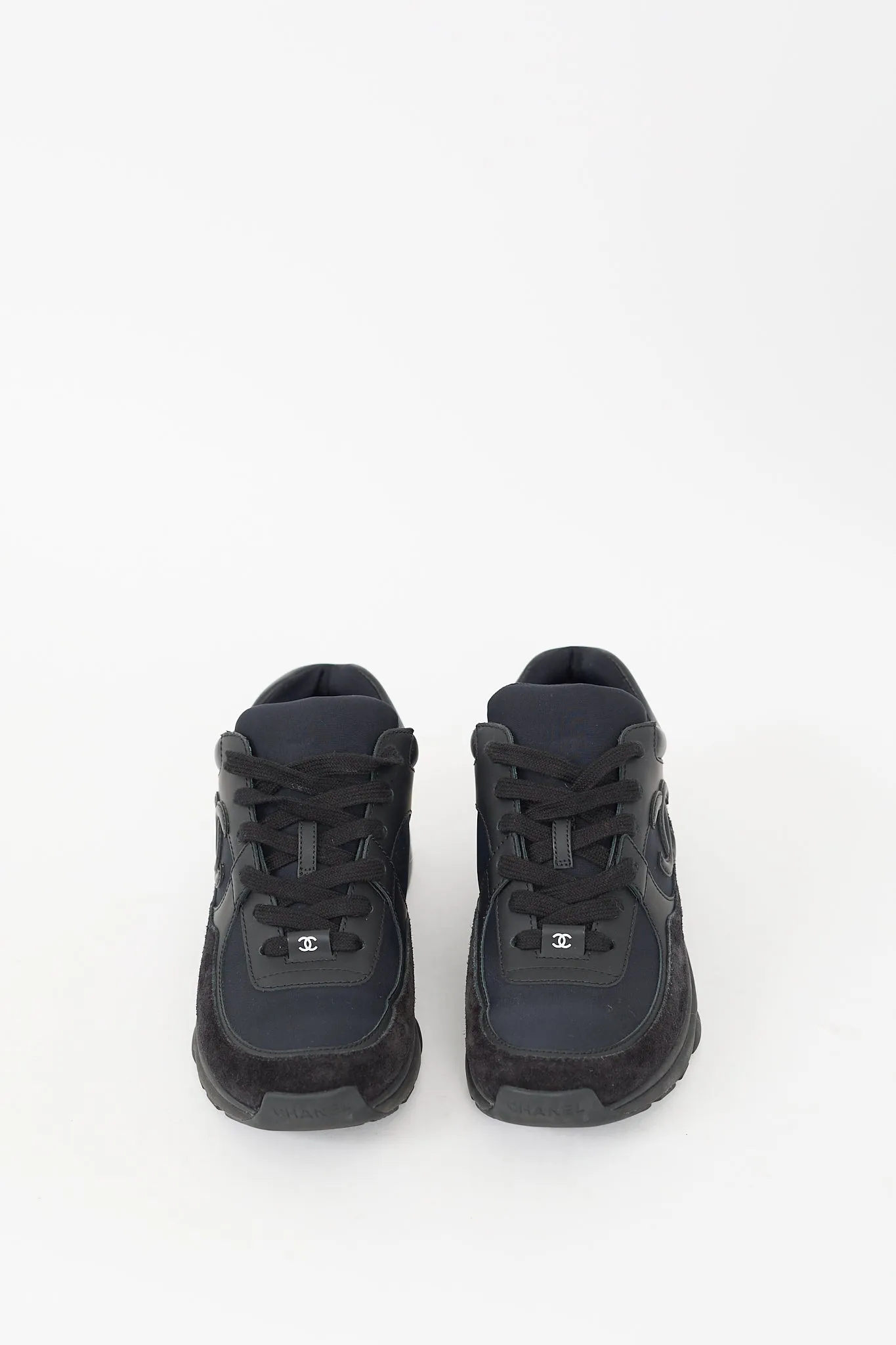 Black Suede CC Interlocking Logo Sneaker