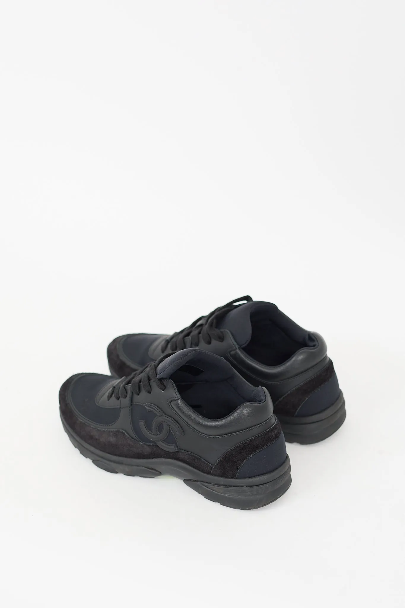 Black Suede CC Interlocking Logo Sneaker