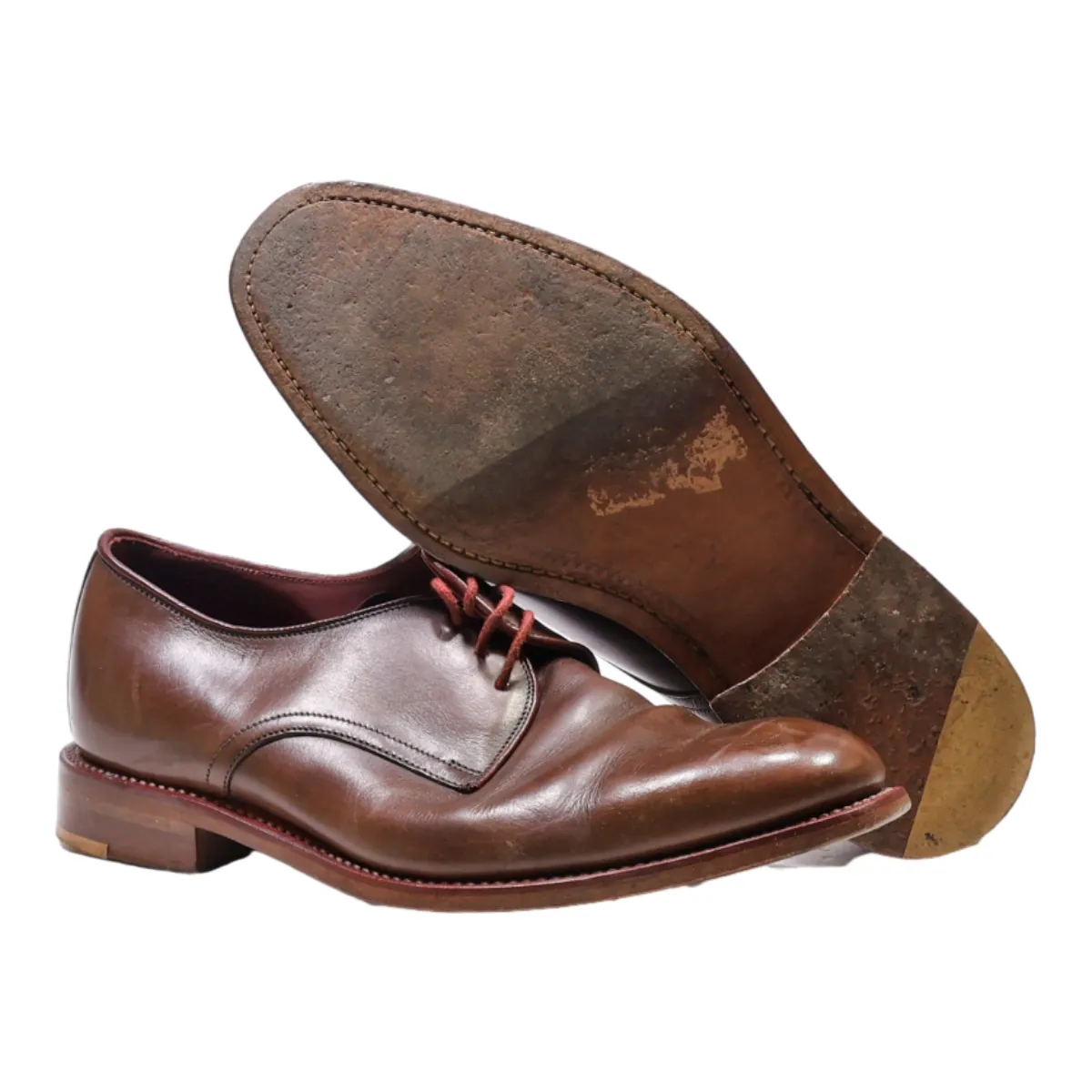 DESIGN LOAKE Oxford Shoes Brown Leather Mens UK 6.5