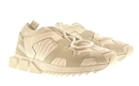 Dolce & Gabbana Men's White Techno-Fabric Sneakers – Chunky Futuristic Sole-EU41