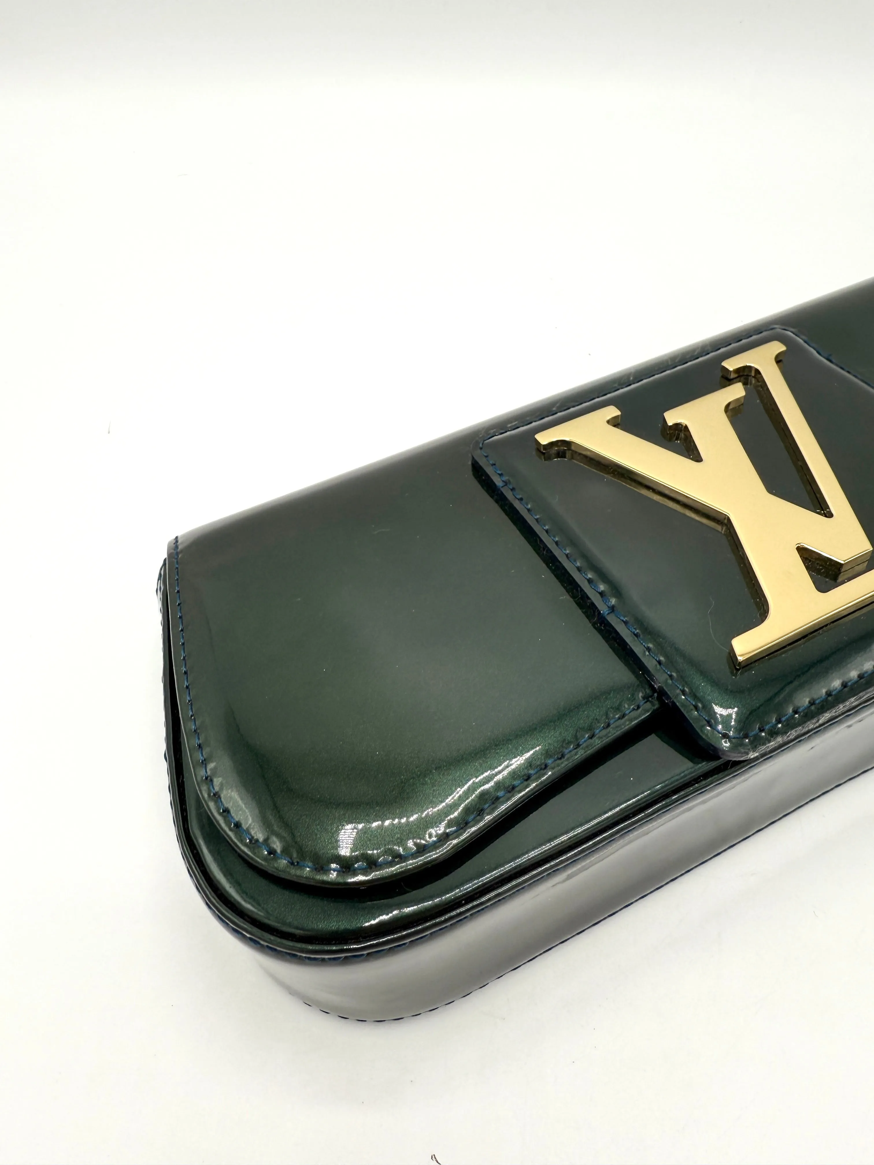 Emerald Green XL Patent Clutch