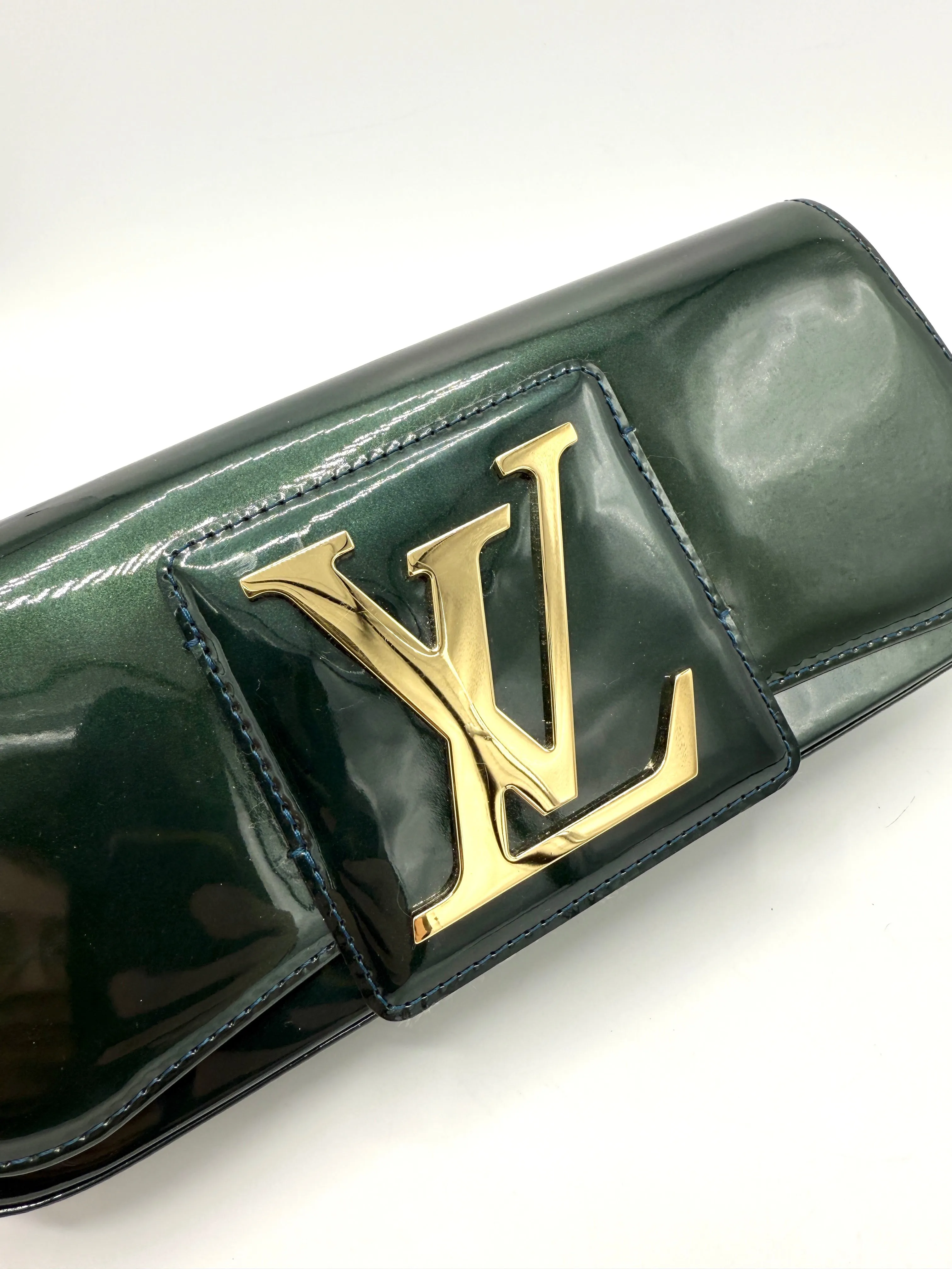 Emerald Green XL Patent Clutch