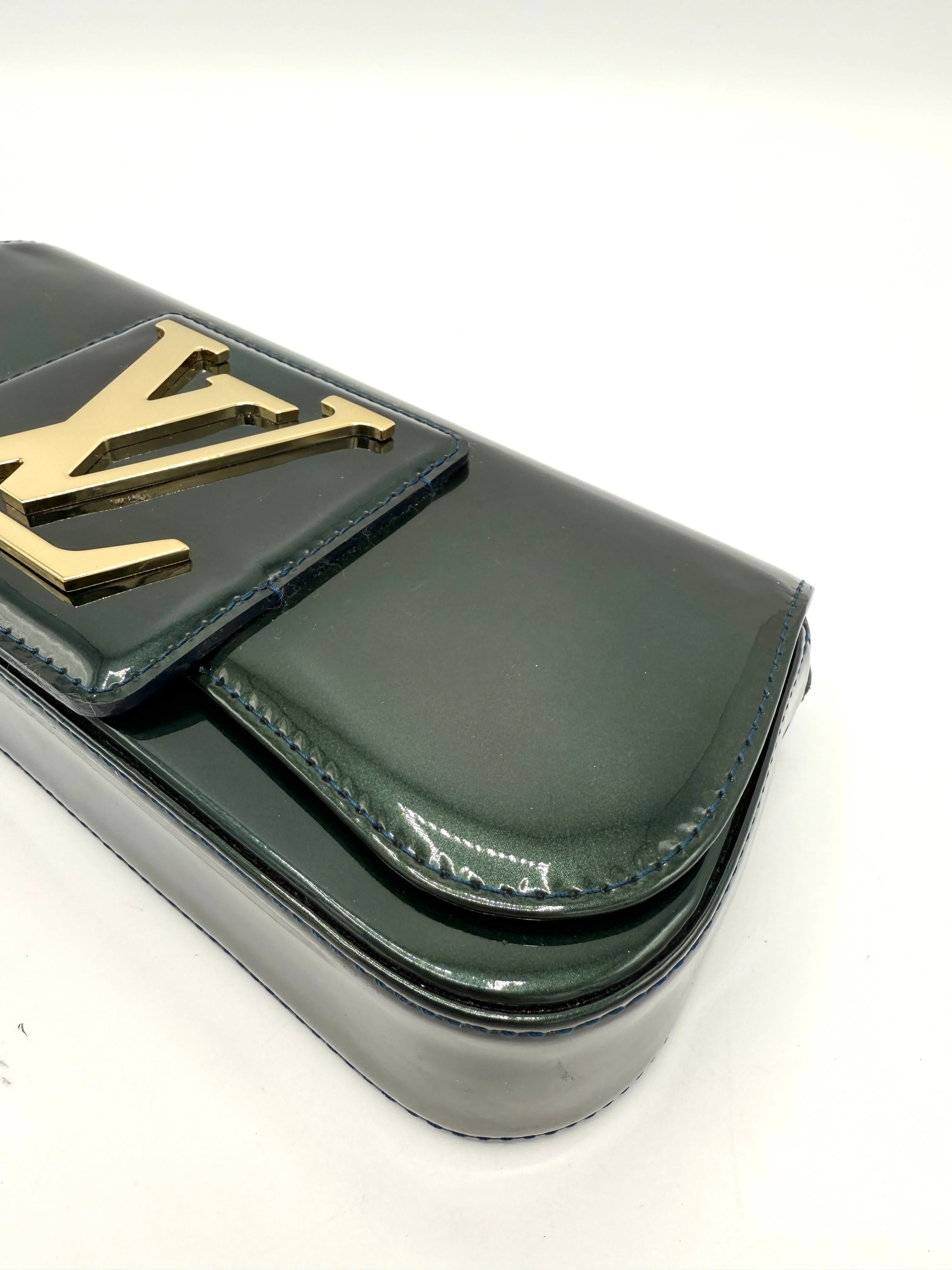 Emerald Green XL Patent Clutch
