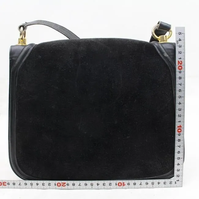 Gucci Vintage Midnight Blue Suede With Leather Trim Hobo Bag