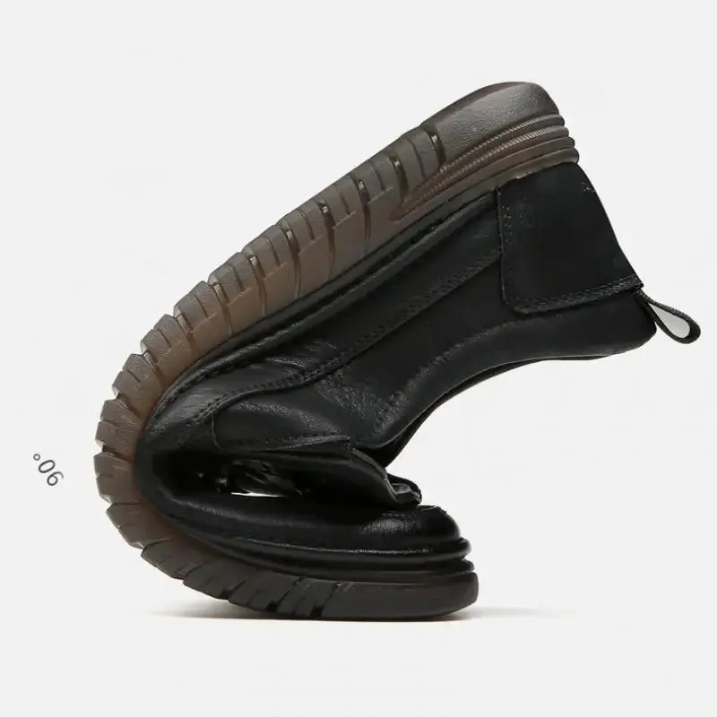 Handmade Cow Leather Shoes for Men - Business Casual Lightweight Soft Bottom Loafers, Slip-On Driving Flats Male Footwear