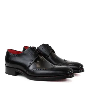 Jeffery West - Bay Dexter Semi Brogue Derby Shoes in Black