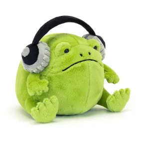 Jellycat Soft Toy Ricky Rain Frog Headphones