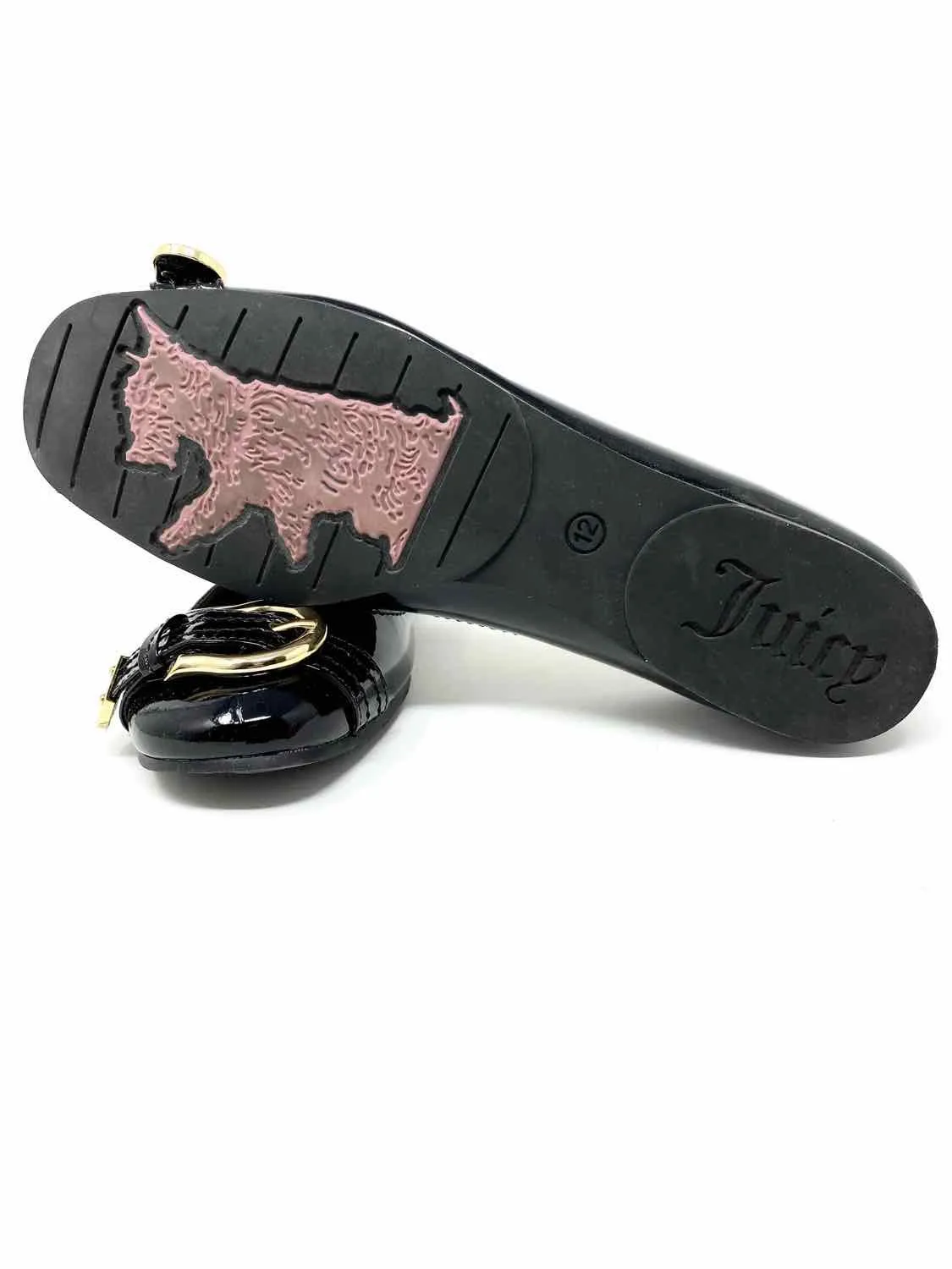 Juicy Couture Women's Black Patent Leather Size 12 Flats