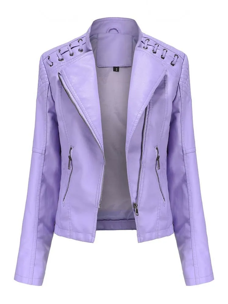 Long Sleeves Leather Jacket