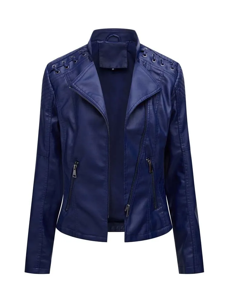 Long Sleeves Leather Jacket