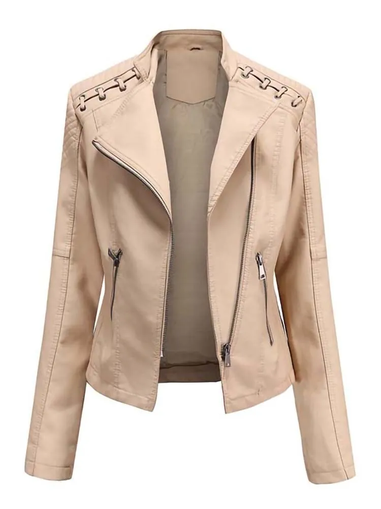 Long Sleeves Leather Jacket
