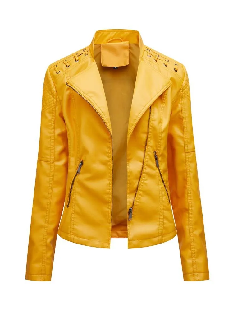 Long Sleeves Leather Jacket
