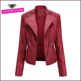 Long Sleeves Leather Jacket
