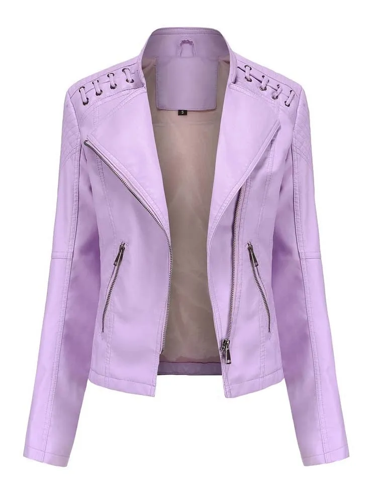 Long Sleeves Leather Jacket