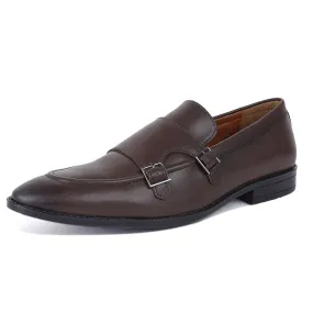 LOUIS STITCH Men's Brunette Brown Shoes Slipon Style Comfortable Monks for Men