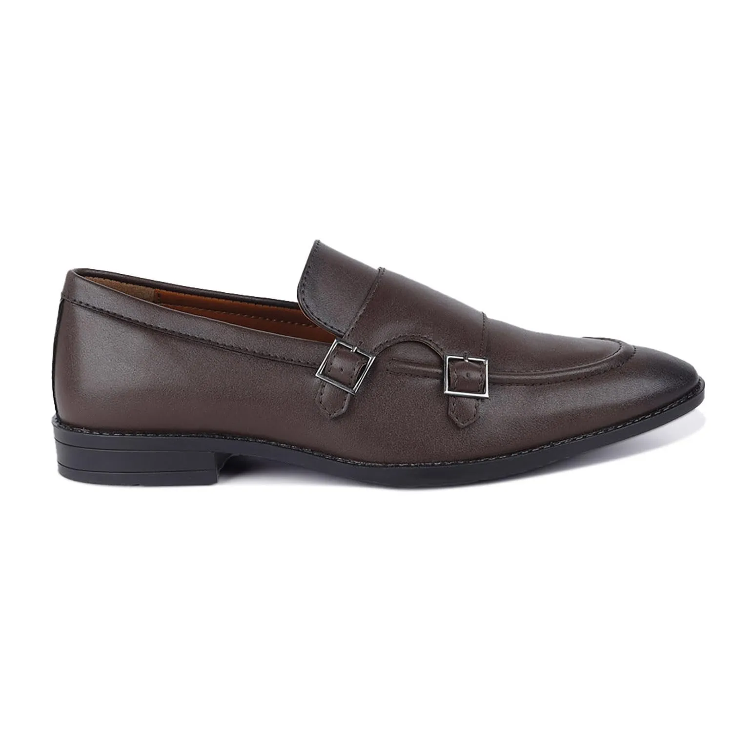 LOUIS STITCH Men's Brunette Brown Shoes Slipon Style Comfortable Monks for Men