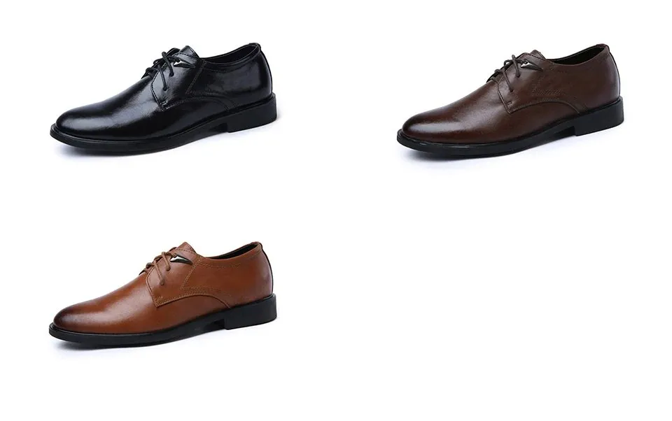 Men's Winter Genuine Cowhide Oxfords Business Bridal Fashion Shoes