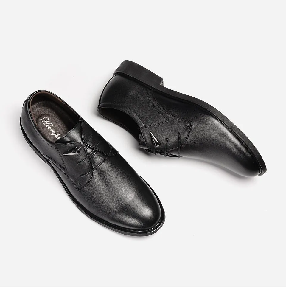 Men's Winter Genuine Cowhide Oxfords Business Bridal Fashion Shoes