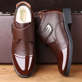 Men's Winter Warm Genuine Leather Waterproof Boots | Plus Size