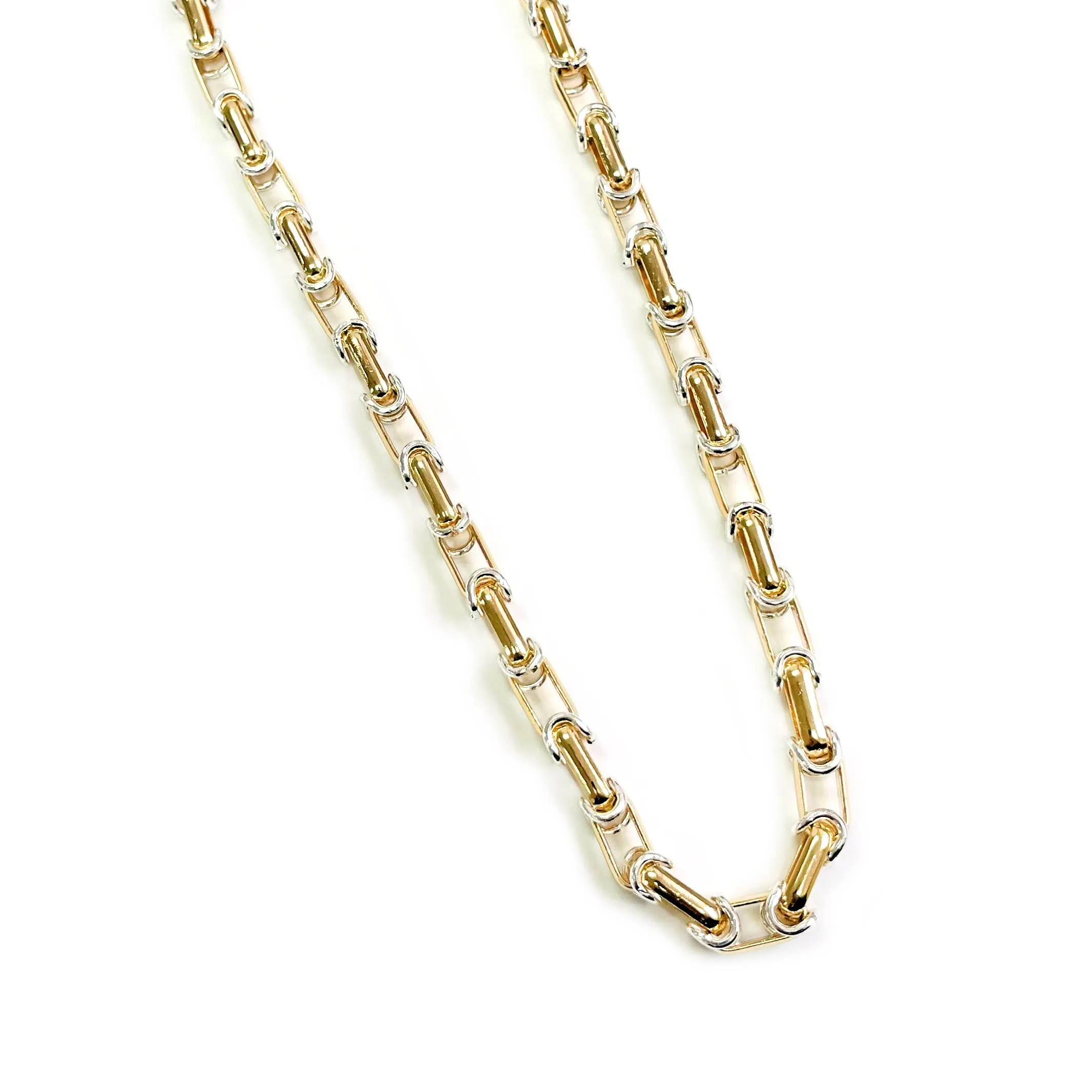Modern Chunky Metal Chain Linked Necklace