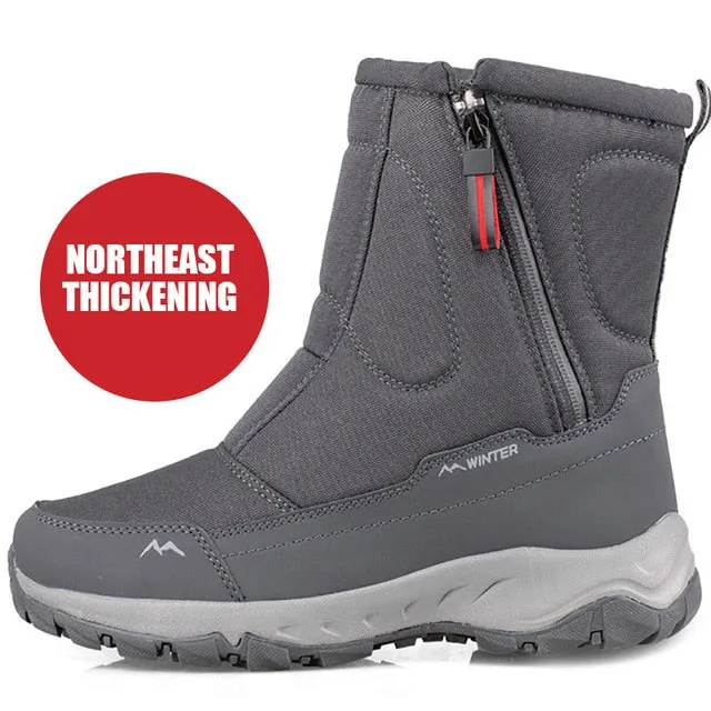 Winter New Thick Couple Snow Boots Plus Velvet Warm Side Zipper