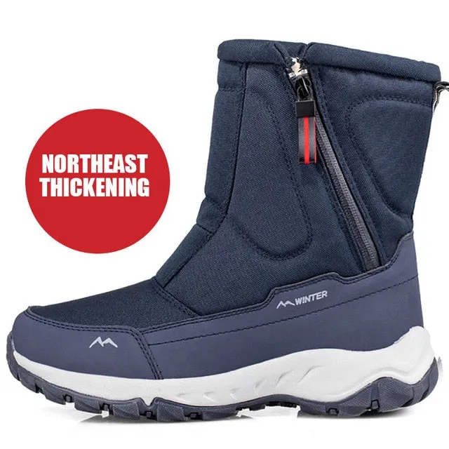 Winter New Thick Couple Snow Boots Plus Velvet Warm Side Zipper