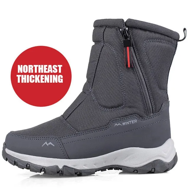 Winter New Thick Couple Snow Boots Plus Velvet Warm Side Zipper